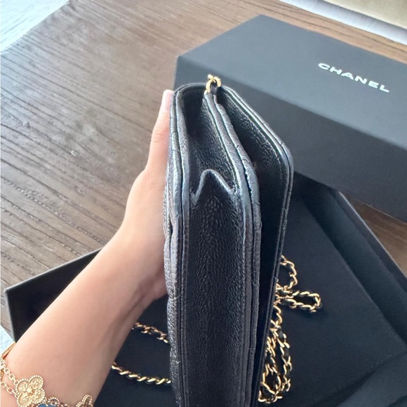 Chanel Black Quilted Leather Wallet on Chain - Picture 4 of 12